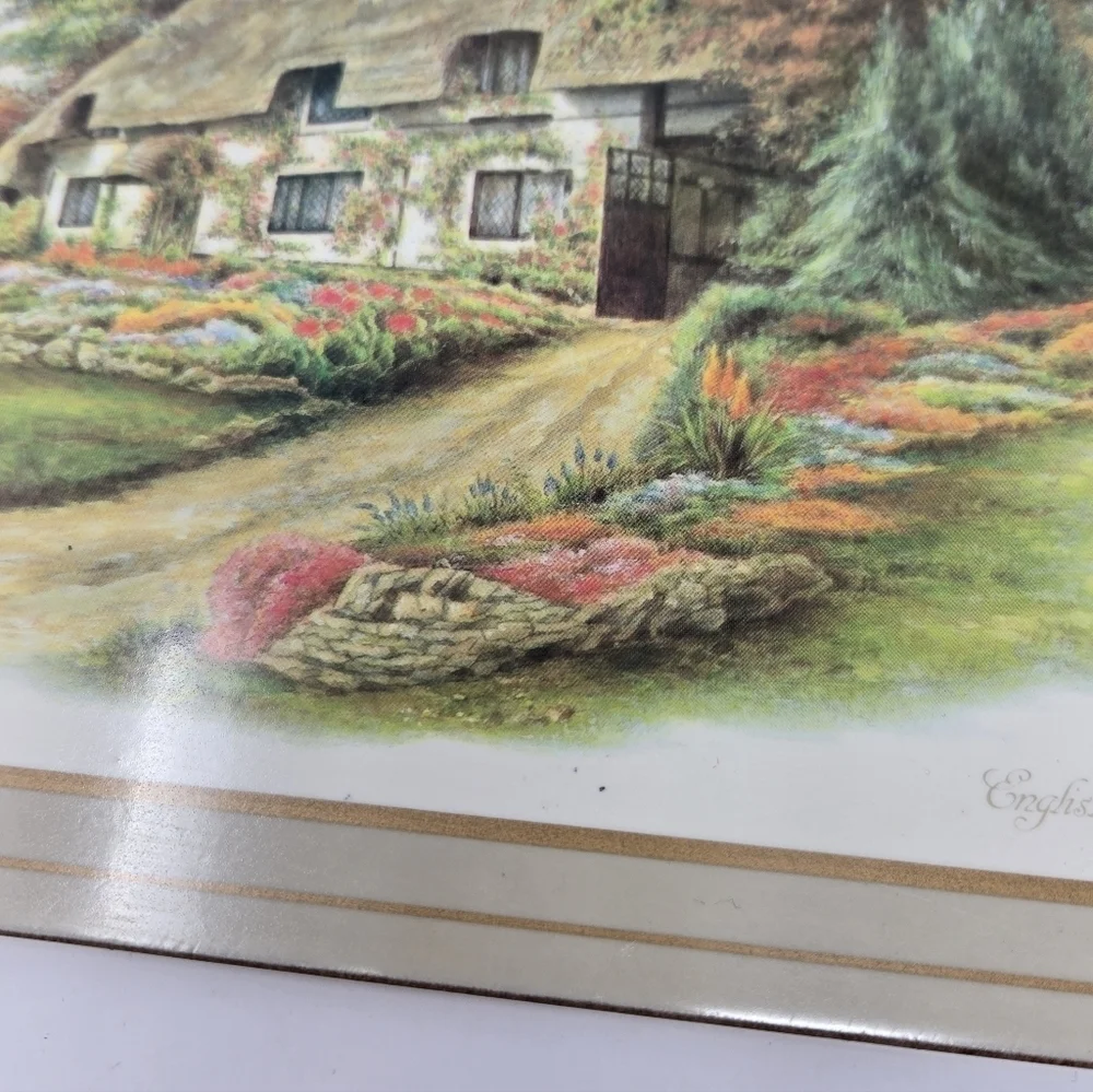 VINTAGE PIMPERNEL ENGLISH COUNTRY COTTAGES TRIVET PLACEMAT SET OF 5 ENGLAND CORK